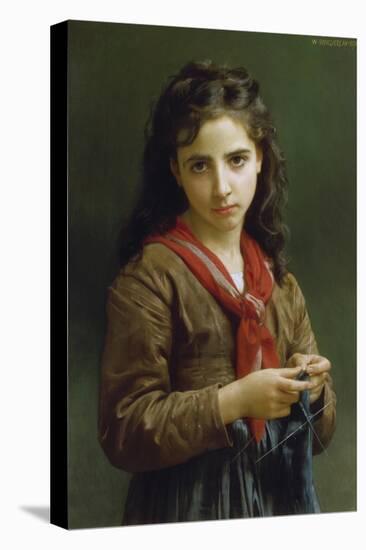 Young Girl Knitting, 1874-William Adolphe Bouguereau-Stretched Canvas