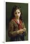 Young Girl Knitting, 1874-William Adolphe Bouguereau-Framed Giclee Print