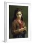 Young Girl Knitting, 1874-William Adolphe Bouguereau-Framed Giclee Print