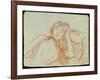 Young Girl Leaning on Her Elbow, 1887 (Red Chalk on Paper)-Berthe Morisot-Framed Giclee Print