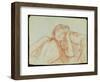 Young Girl Leaning on Her Elbow, 1887 (Red Chalk on Paper)-Berthe Morisot-Framed Premium Giclee Print