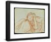 Young Girl Leaning on Her Elbow, 1887 (Red Chalk on Paper)-Berthe Morisot-Framed Premium Giclee Print