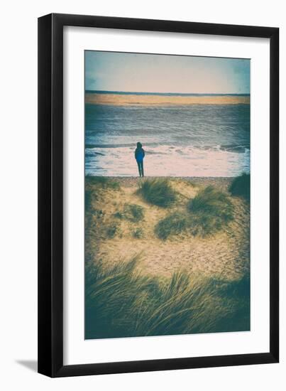 Young Girl Looking Out to Sea-Tim Kahane-Framed Photographic Print