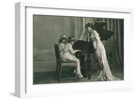 Young Girl Music Recital-null-Framed Art Print