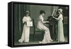 Young Girl Music Recital-null-Framed Stretched Canvas
