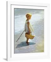 Young Girl on a Beach-I Davidi-Framed Premium Giclee Print