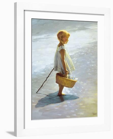 Young Girl on a Beach-I Davidi-Framed Premium Giclee Print