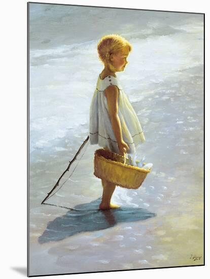 Young Girl on a Beach-I Davidi-Mounted Premium Giclee Print