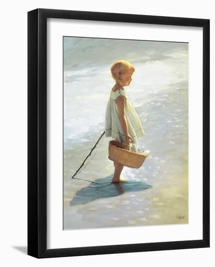 Young Girl on a Beach-I Davidi-Framed Art Print