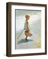 Young Girl on a Beach-I Davidi-Framed Art Print