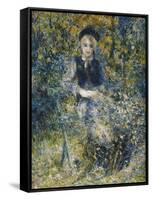 Young Girl on a Bench; La Jeune Fille Au Banc, 1875-Pierre-Auguste Renoir-Framed Stretched Canvas