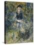 Young Girl on a Bench; La Jeune Fille Au Banc, 1875-Pierre-Auguste Renoir-Stretched Canvas