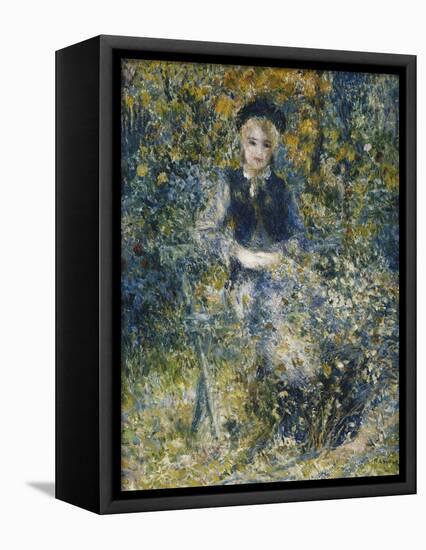 Young Girl on a Bench; La Jeune Fille Au Banc, 1875-Pierre-Auguste Renoir-Framed Stretched Canvas