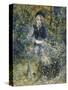 Young Girl on a Bench; La Jeune Fille Au Banc, 1875-Pierre-Auguste Renoir-Stretched Canvas