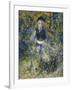 Young Girl on a Bench; La Jeune Fille Au Banc, 1875-Pierre-Auguste Renoir-Framed Giclee Print