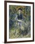 Young Girl on a Bench; La Jeune Fille Au Banc, 1875-Pierre-Auguste Renoir-Framed Giclee Print