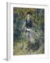 Young Girl on a Bench-Pierre-Auguste Renoir-Framed Giclee Print