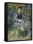 Young Girl on a Bench-Pierre-Auguste Renoir-Framed Stretched Canvas