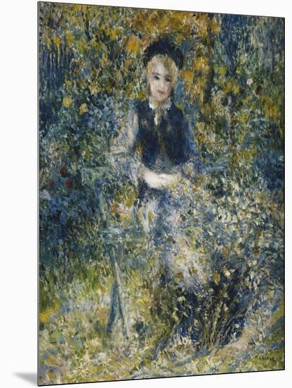Young Girl on a Bench-Pierre-Auguste Renoir-Mounted Giclee Print
