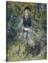 Young Girl on a Bench-Pierre-Auguste Renoir-Stretched Canvas