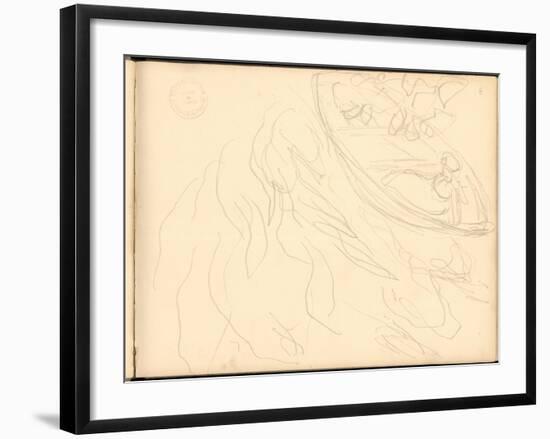 Young Girl on a Boat (Pencil on Paper)-Claude Monet-Framed Giclee Print