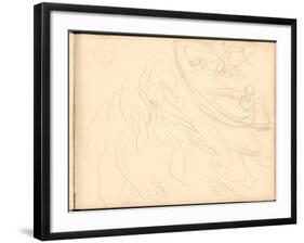 Young Girl on a Boat (Pencil on Paper)-Claude Monet-Framed Giclee Print