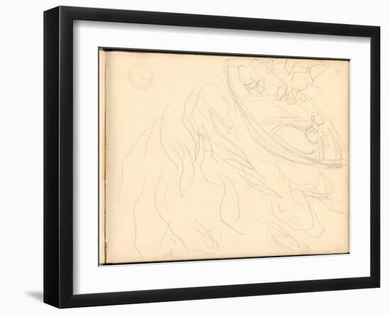 Young Girl on a Boat (Pencil on Paper)-Claude Monet-Framed Giclee Print