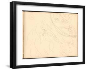 Young Girl on a Boat (Pencil on Paper)-Claude Monet-Framed Giclee Print