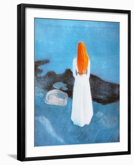 Young Girl on a Jetty-Edvard Munch-Framed Art Print