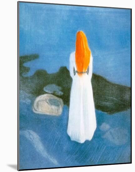 Young Girl on a Jetty-Edvard Munch-Mounted Art Print