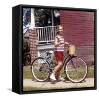 Young Girl on Her New Bike, Ca. 1965-null-Framed Stretched Canvas