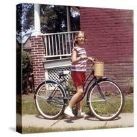 Young Girl on Her New Bike, Ca. 1965-null-Stretched Canvas