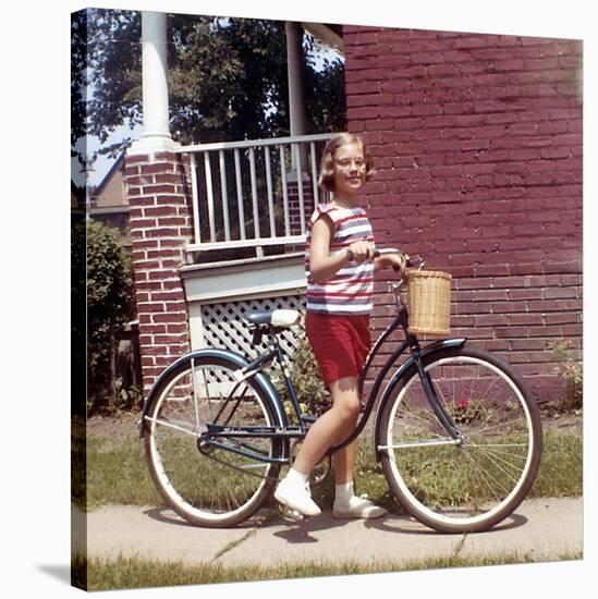 Young Girl on Her New Bike, Ca. 1965-null-Stretched Canvas