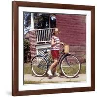 Young Girl on Her New Bike, Ca. 1965-null-Framed Photographic Print