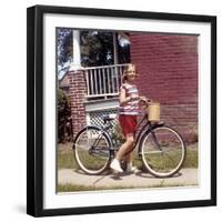 Young Girl on Her New Bike, Ca. 1965-null-Framed Photographic Print