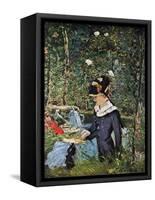 Young Girl on the Threshold of the Garden at Bellevue, 1880-Edouard Manet-Framed Stretched Canvas