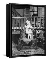 Young Girl Outside Her House, Ca. 1921-null-Framed Stretched Canvas