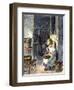 Young Girl Peeling Apples for Her Mother-null-Framed Giclee Print