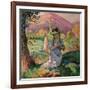 Young Girl Picking Flowers, 1910-Henri Lebasque-Framed Giclee Print