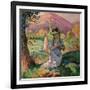 Young Girl Picking Flowers, 1910-Henri Lebasque-Framed Giclee Print