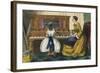 Young Girl Play a Piano-Charles Butler-Framed Art Print