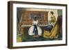 Young Girl Play a Piano-Charles Butler-Framed Art Print