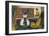 Young Girl Play a Piano-Charles Butler-Framed Art Print