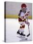 Young Girl Playing Ice Hockey-null-Stretched Canvas