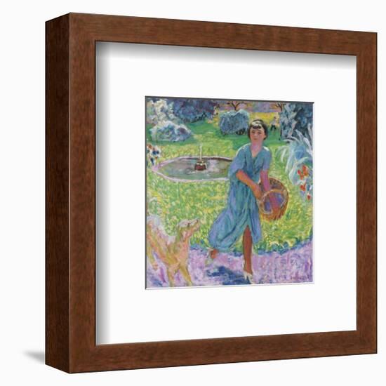 Young Girl Playing with her Dog-Pierre Bonnard-Framed Premium Giclee Print