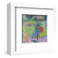 Young Girl Playing with her Dog-Pierre Bonnard-Framed Premium Giclee Print