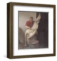 Young Girl Plucking Feathers-Anna Kirstine Ancher-Framed Premium Giclee Print