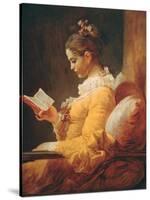 Young Girl Reading, about 1776-Jean-Honoré Fragonard-Stretched Canvas