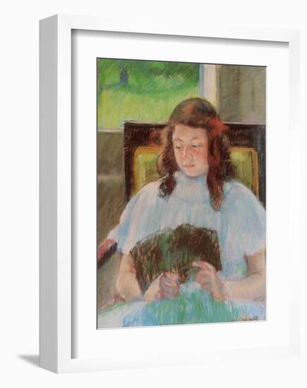Young Girl Reading-Mary Cassatt-Framed Giclee Print