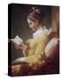 Young Girl Reading-Jean-Honoré Fragonard-Stretched Canvas